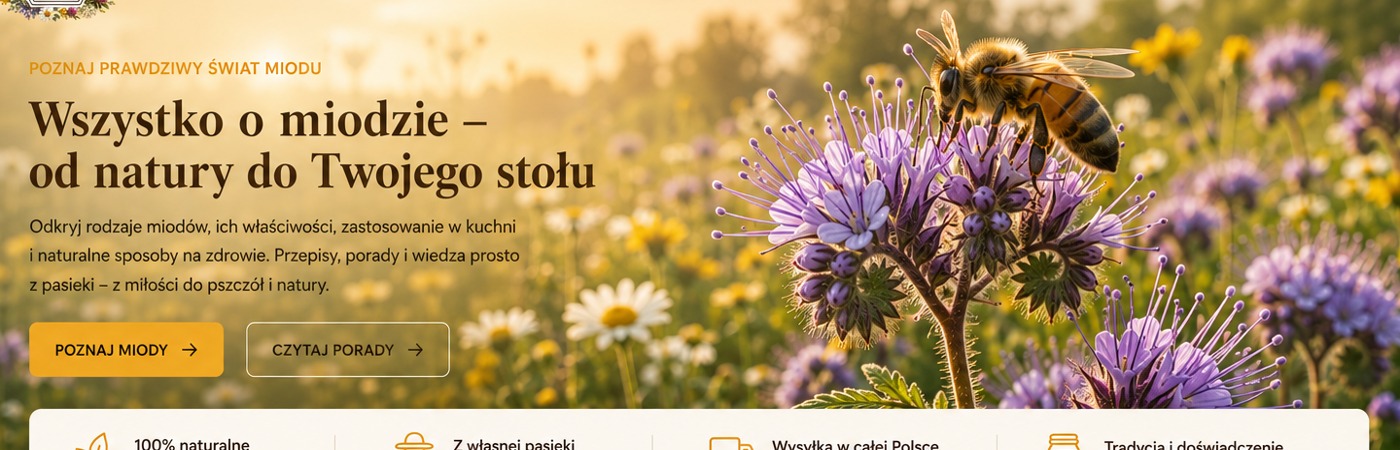 Pszczoła na fioletowych kwiatach w ciepłym świetle